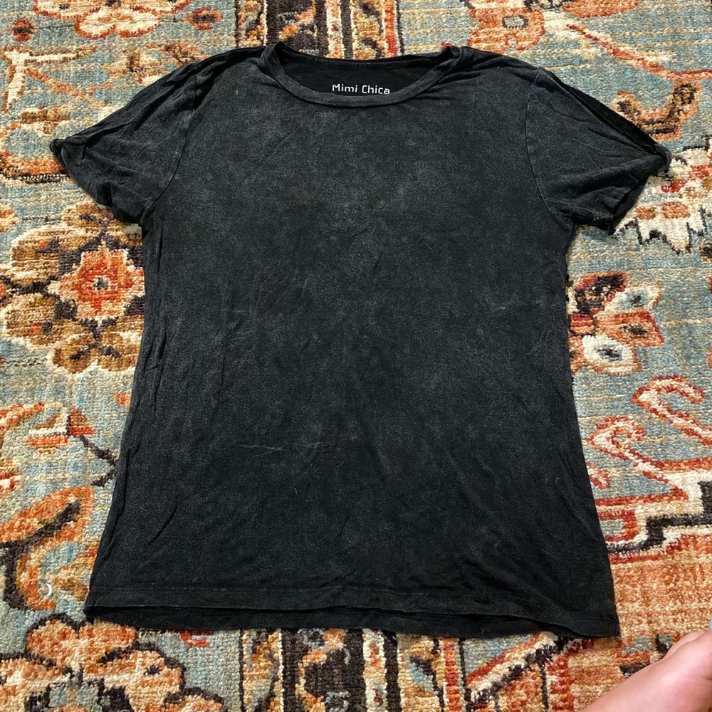 Charcoal tshirt with split cut out sleeves. Unique and so soft. Casual or lounge